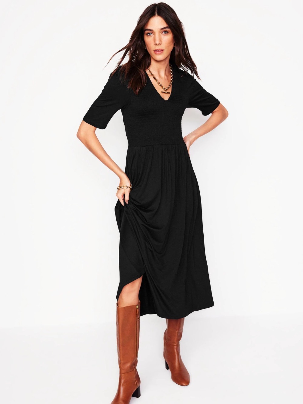 Perfect like new Boden Bethany Smocked Jersey Dress Size US8 petite